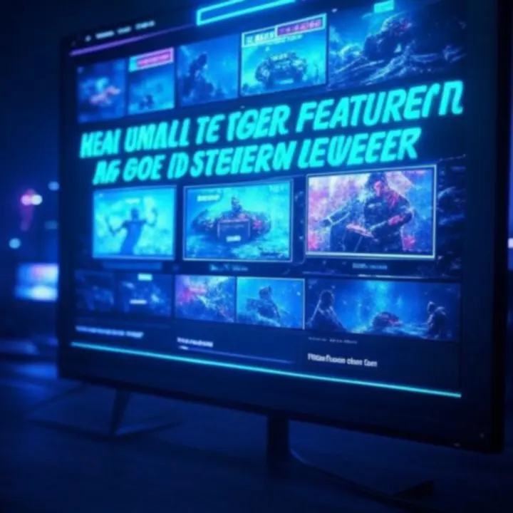 Neon-verlichte gamecatalogus interface met Nederlandse accenten