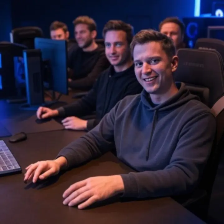 Rij van profielfoto's en expertbadges van Spellino reviewers.